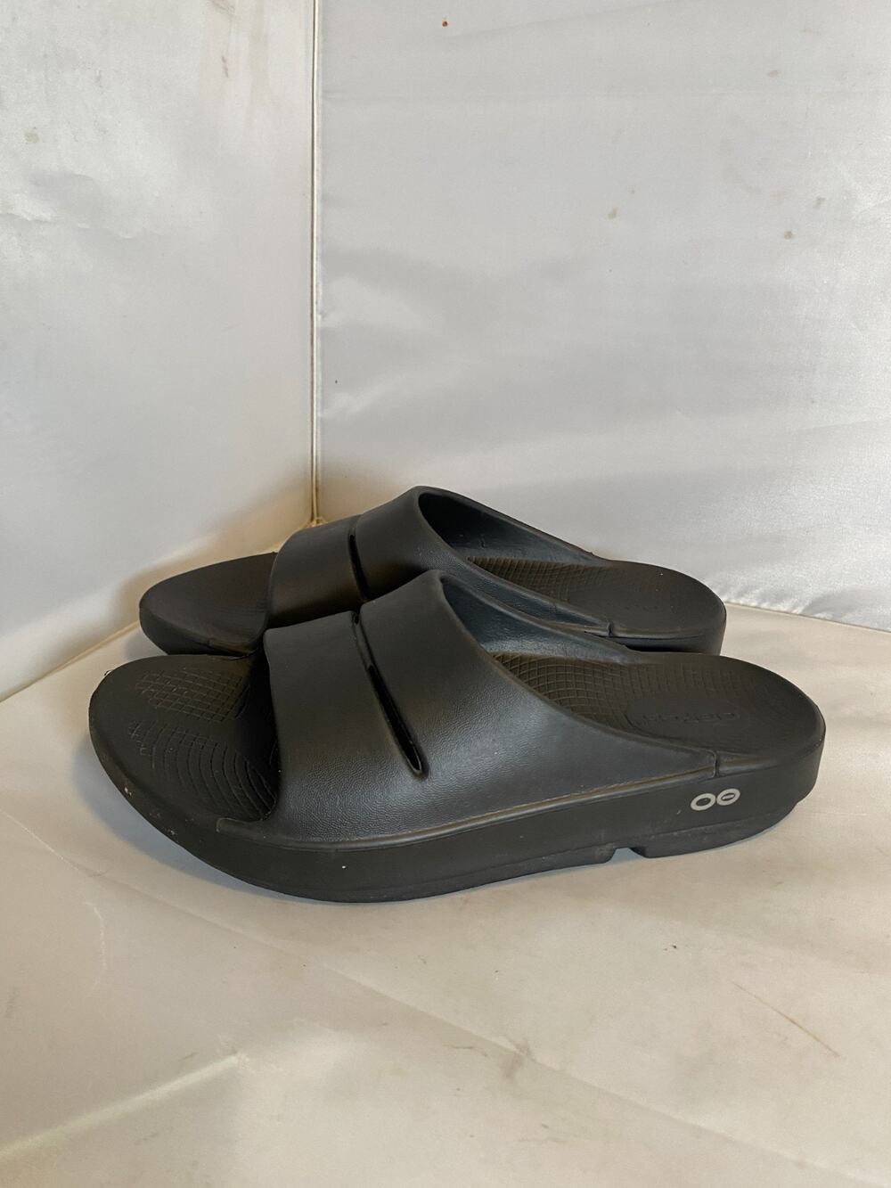 OOFOS OOahh Sport Flex Recovery Slide Black Sandals w7 M6